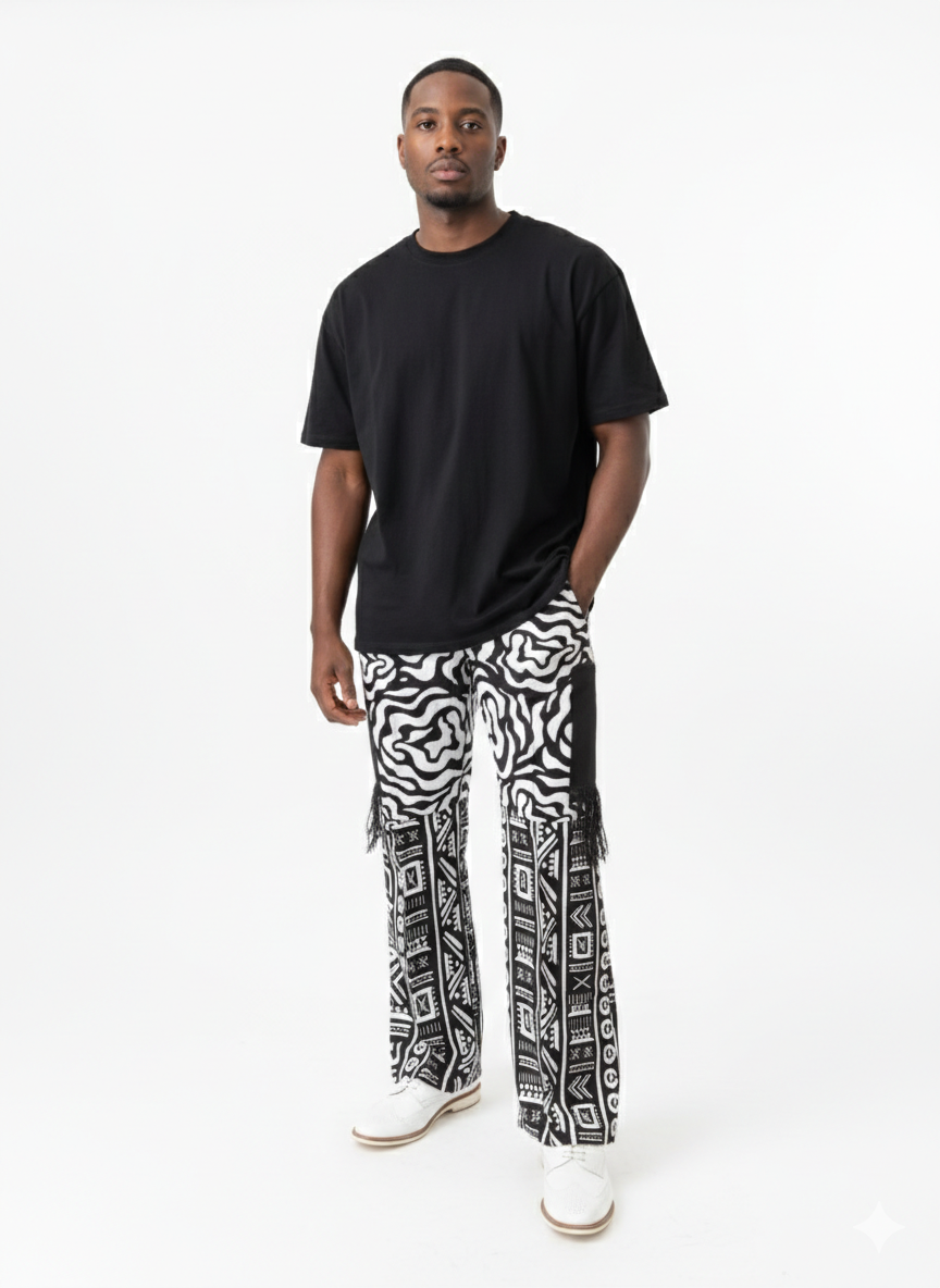 Black and White Tribal Print Pant
